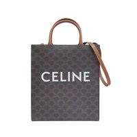 棕色 Triomphe 帆布 Small Vertical Cabas 兩用包【CELINE 賽琳】 191542BZK.04LU