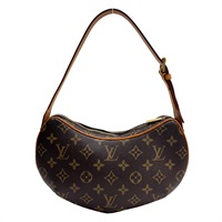 棕色 原花帆布 Pochette Croissant 肩背包 【LOUIS VUITTON LV 路易威登】 M51510