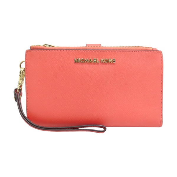 粉色 牛皮 Jet Set Travel雙拉鏈手拿包 長夾【MICHAEL KORS 麥可寇斯】 35F8GTVW0L