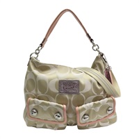 米色帆布 Poppy Hobo 兩用包 F14570【COACH 寇馳】 F14570
