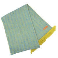 藍/黃色 喀什米爾 圍巾【HERMES 愛馬仕】