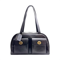 黑色 皮革 Twin TurnLock 肩背包 金和 【COACH 寇馳】 CCC54