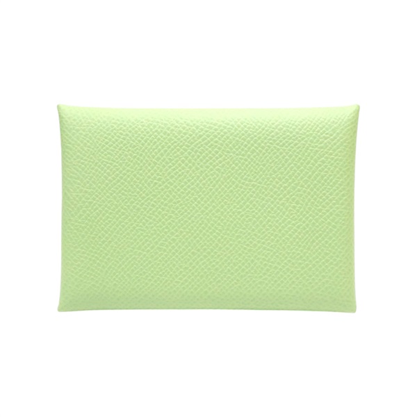 牛油果綠色 EPSOM牛皮 Calvi Duo 卡夾 名片夾 B刻【HERMES 愛馬仕】 H082977CK