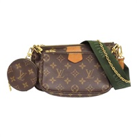 棕色 原花帆布 Multi Pochette Accessoires 肩背包【LOUIS VUITTON LV 路易威登】 M44813