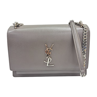 灰色 牛皮 Sunset 肩背包【SAINT LAURENT YSL 聖羅蘭 】 442906