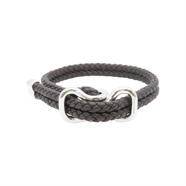 棕色 編織羊皮 Leather 手環【BOTTEGA VENETA 寶緹嘉】 829387V507C2113