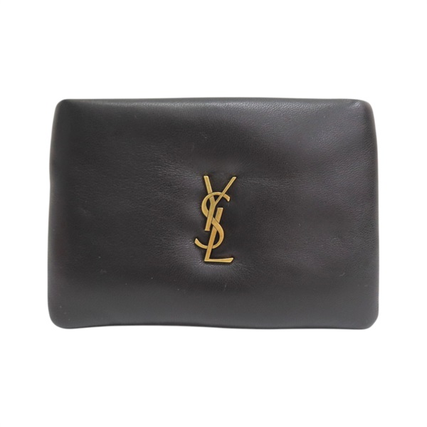 黑色 羊皮 Calyso 收納袋【SAINT LAURENT YSL 聖羅蘭】 778868