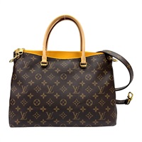 棕色 原花帆布 黃色牛皮 Pallas 兩用包【LOUIS VUITTON LV 路易威登】 M40929