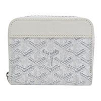 白色 牛皮 帆布 Matignon PM 拉鍊短夾【GOYARD 高雅德 】 MATIGNPMLTY50CL50P