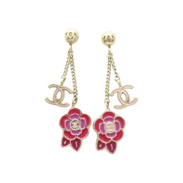 金屬 玫瑰花造型 針式耳環【CHANEL 香奈兒】