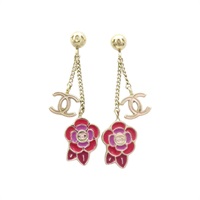 金屬 玫瑰花造型 針式耳環【CHANEL 香奈兒】