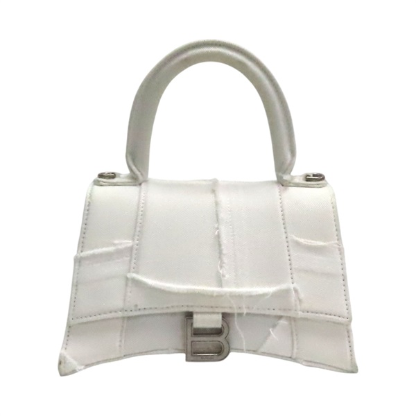 白色 單寧布 Hourglass 兩用包【BALENCIAGA 巴黎世家】 593546