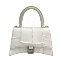 白色 單寧布 Hourglass 兩用包【BALENCIAGA 巴黎世家】 593546