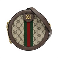 烏木色 GG Supreme帆布 Ophidia 圓餅包 肩背包【GUCCI 古馳】 550618