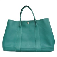 絲絨綠 Epsom牛皮 Garden Party 36 手提包 A刻【HERMES 愛馬仕】 H051559CK