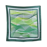 綠/白色 絲綢 方巾 90x90【ROLEX 勞力士】