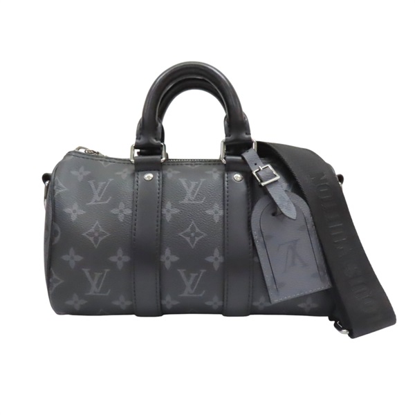 黑色 原花帆布 Keepall Bandouliere 25 兩用包【LOUIS VUITTON LV 路易威登】 M46271