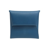 藍色 EPSOM牛皮 Bastia 扣式 零錢包 X刻【HERMES 愛馬仕】