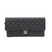 黑色 荔枝紋 牛皮 手拿包【CHANEL 香奈兒】