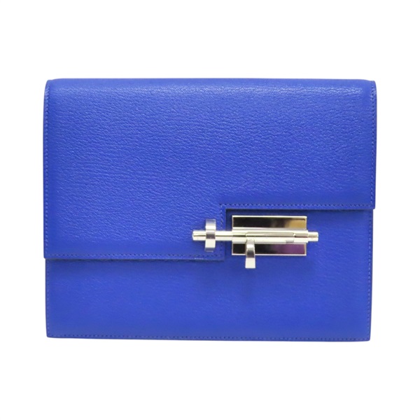 藍色 山羊皮 Verrou clutch 手拿包 A刻【HERMES 愛馬仕】