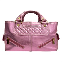 粉紅色 皮革 boogie bag 手提包 金和 【SAINT LAURENT YSL 聖羅蘭】 CE00/34