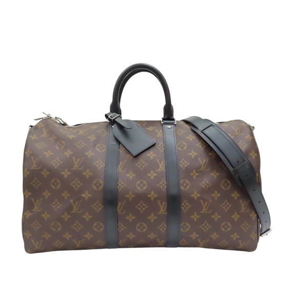 棕色 原花帆布 Keepall Bandouliere 45 兩用包 No Key/刻字【LOUIS VUITTON LV 路易威登】 M56711