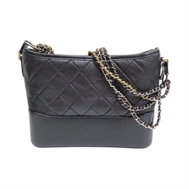 黑色 菱格紋 牛皮 Gabrielle 流浪包 肩背包【CHANEL 香奈兒】 AS1521