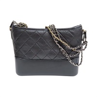 黑色 菱格紋 牛皮 Gabrielle 流浪包 肩背包【CHANEL 香奈兒】 AS1521