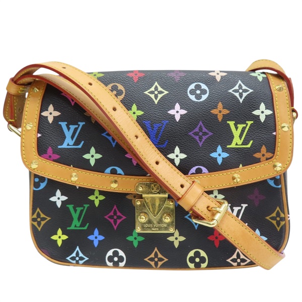 黑彩 原花 PVC塗層帆布 村上隆聯名 Sologne 斜背包【LOUIS VUITTON LV 路易威登】 M92639
