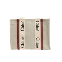 棕色 帆布 Woody Medium 肩背包【Chloe 克羅伊】 CHC22AS383I2690U