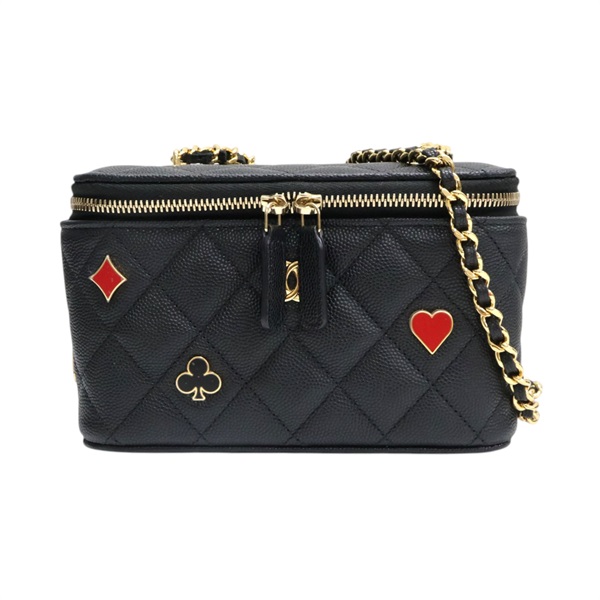 黑色 菱格紋 荔枝紋 牛皮 Trump Vanity 鏈條包 肩背包【CHANEL 香奈兒】 AP3079