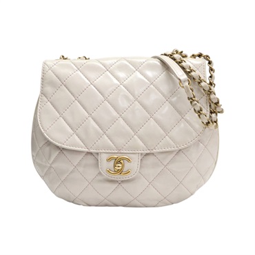 白色 菱格紋牛皮 Bubble Flap 肩背包【CHANEL 香奈兒】 A94758