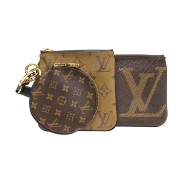 棕色 原花帆布 Pochette Trio 手拿包【LOUIS VUITTON LV 路易威登】 M68756