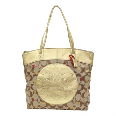 棕/金色 帆布 Laura Secre 肩背包【COACH 寇馳】 F18870