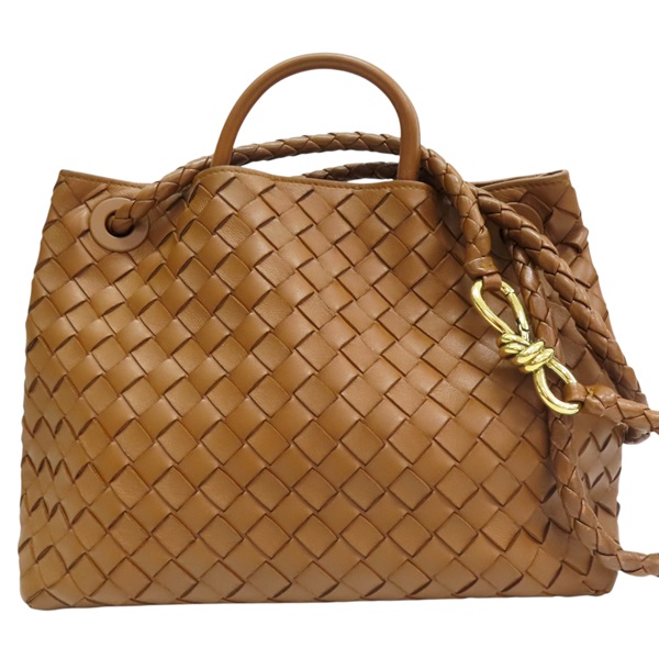 焦糖色 羊皮編織 Andiamo Medium【BOTTEGA VENETA BV 寶緹嘉】 766016