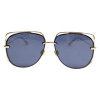 深藍色鏡片 鍍金 太陽眼鏡【Dior 迪奧】 J5GA9