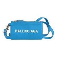 藍色 牛皮 掛繩 零錢包【Balenciaga 巴黎世家】 594548
