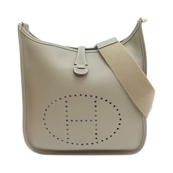 大象灰 TC牛皮 Evelyn Ⅲ 29 肩背包 金扣 W刻【HERMES 愛馬仕】 H056277CK