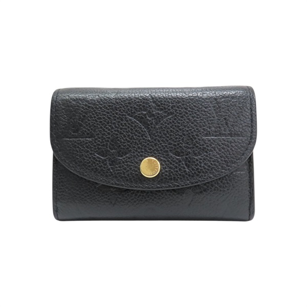 黑色 原花壓紋 牛皮 Rosalie 扣式短夾【LOUIS VUITTON LV 路易威登】 M81455