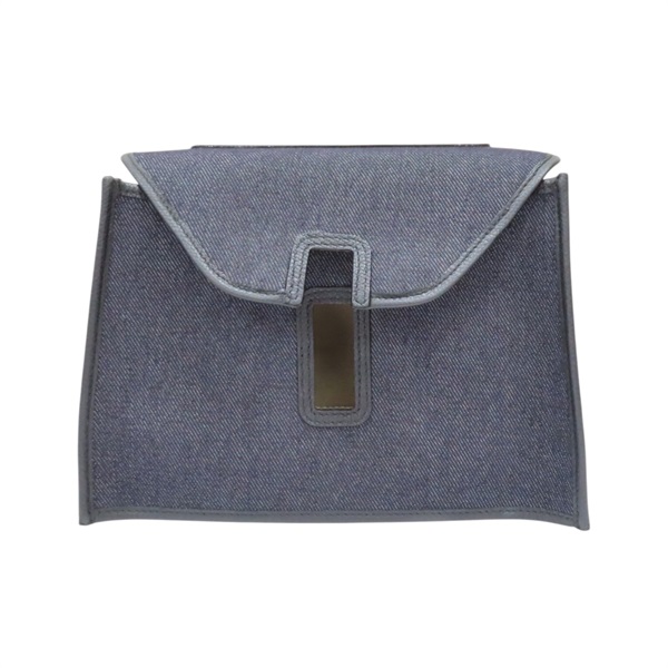 藍色 單寧布 黑色牛皮 Iside Micro 防雨罩【VALEXTRA】 SGES0013751T99AO99