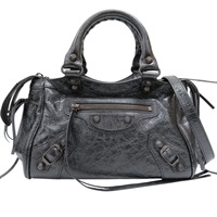 黑色 皮革 City 兩用包【BALENCIAGA 巴黎世家】 835256