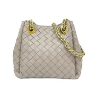 灰色 編織羊皮 Small Parachute Chain 手提包 817175【BOTTEGA VENETA 寶緹嘉】 817175