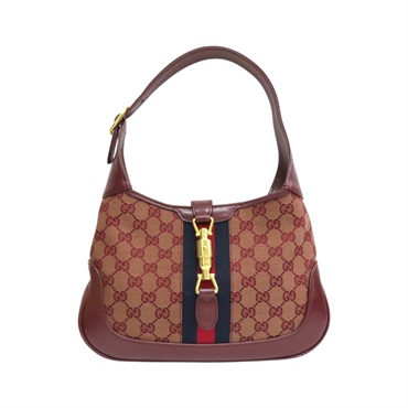 酒紅色帆布 Jackie 1961 肩背包 636706【GUCCI 古馳】 636706