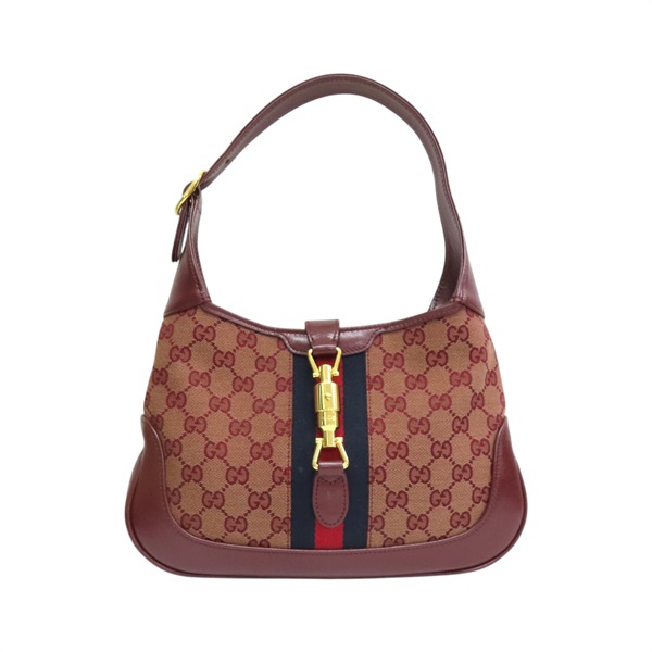 酒紅色帆布 Jackie 1961 肩背包 636706【GUCCI 古馳】 636706
