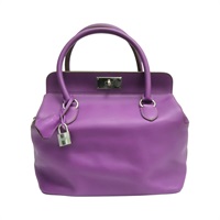 紫色 Swift牛皮 Toolbox 26 兩用包 U刻 銀釦【HERMES 愛馬仕】 062209CK