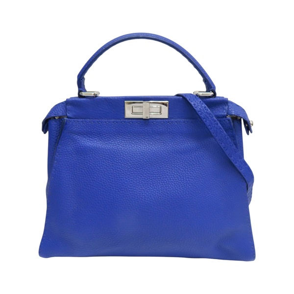 藍色 牛皮 Peekaboo Medium 肩背包 8BN226.【FENDI 芬迪】 8BN226