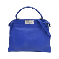 藍色 牛皮 Peekaboo Medium 肩背包 8BN226.【FENDI 芬迪】 8BN226