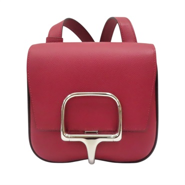 石榴紅 Epsom牛皮 Della Cavalleria 肩背包 U刻 銀扣【HERMES 愛馬仕】