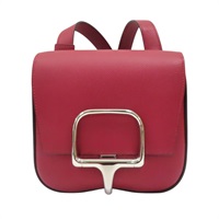 石榴紅 Epsom牛皮 Della Cavalleria 肩背包 U刻 銀扣【HERMES 愛馬仕】