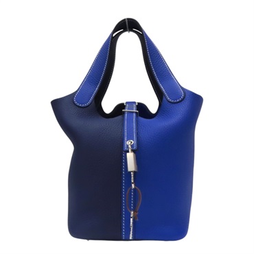 電光藍/水墨藍 TC牛皮 Picotin Lock 18 手提包 Y刻 銀扣【HERMES 愛馬仕】 H056289CK